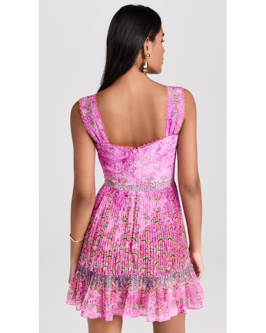 Saloni Pink Lina Short Dress
