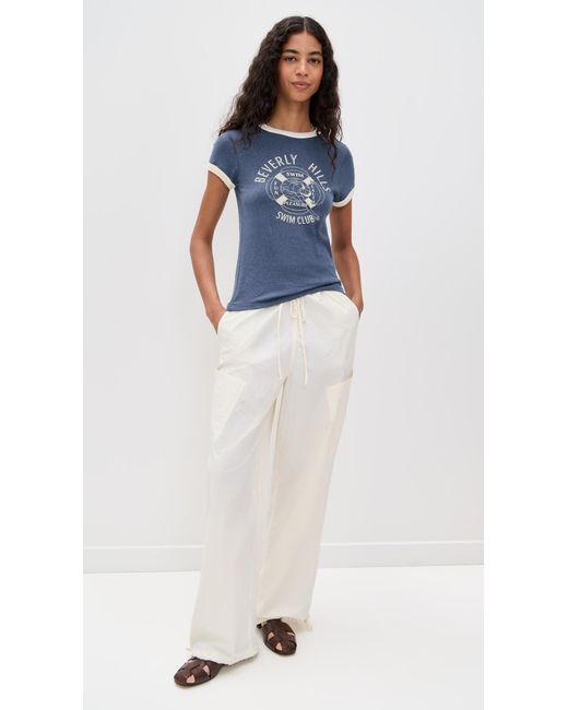Re/done Blue 60S Slim Ringer Tee