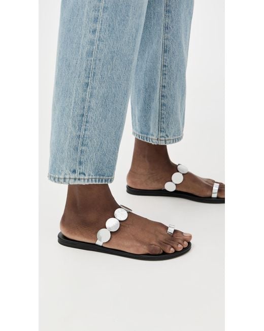 Ancient Greek Sandals Black Calisto Mirror Sandals