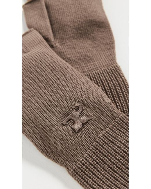 Courreges Brown Ac Wool Gloves