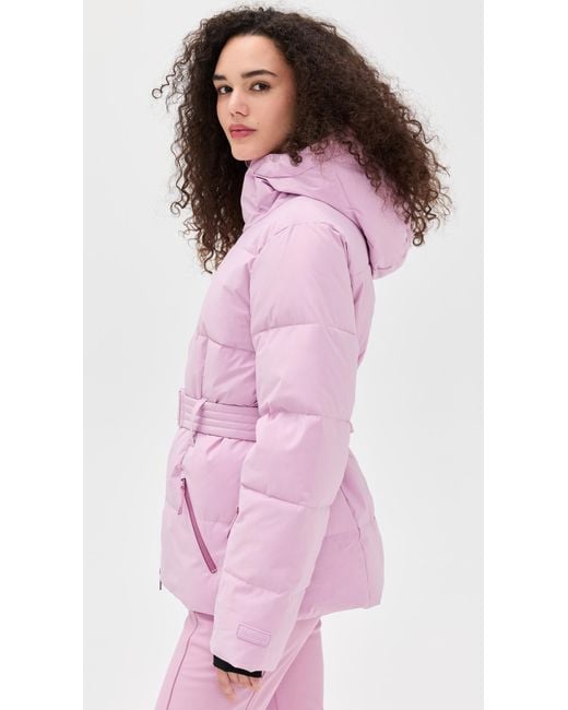Halfdays Pink Hedy Belted Puffer Ski Jacket
