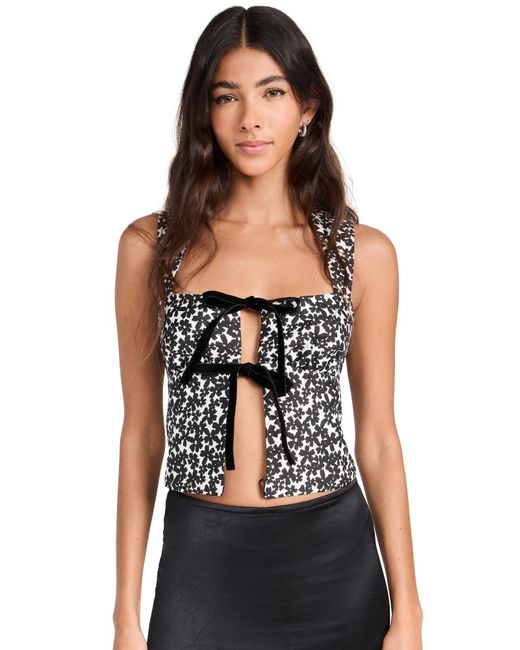 Reformation Black Azalea Top