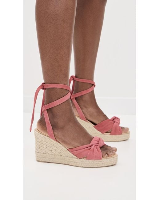 Manebí Pink Wedge Knotted Espadrilles