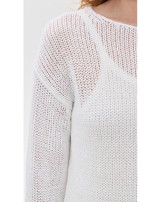 Vince White Coated Cotton Pullover
