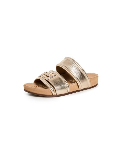 Sam Edelman Multicolor Rowan Slide Sandal Gold Leaf 5.5 Medium