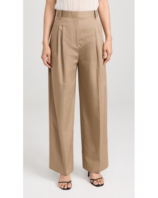 Rohe Natural Wide Leg Pleated Chino