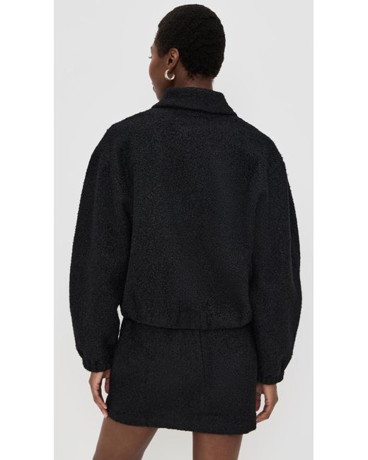 Amanda Uprichard Black Como Bomber Jacket