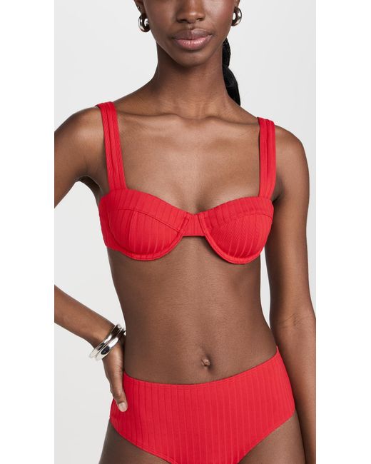 Solid & Striped Red Lilo Bikini Top