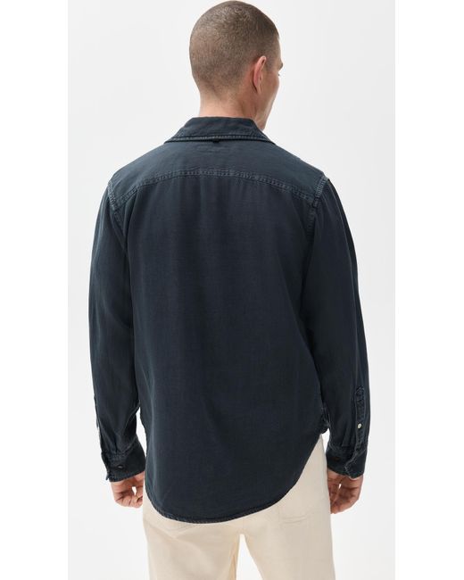 Rag & Bone Blue Denim Engineered Jack Shirt for men