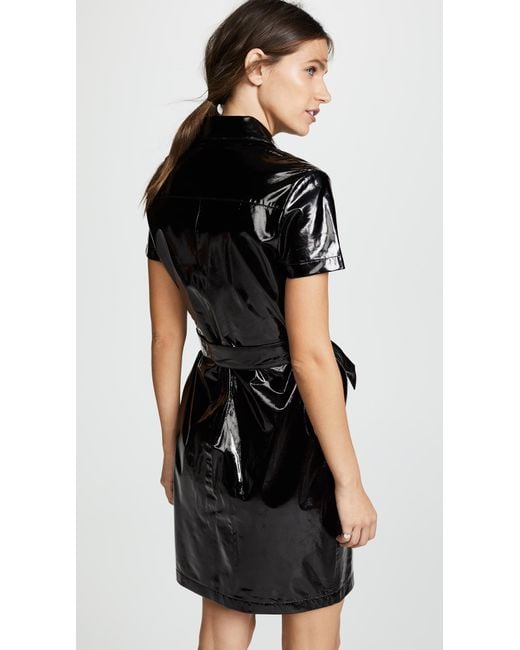 j brand leather dress J Brand Black Leather Button-Front Dress with Belt Size XS International