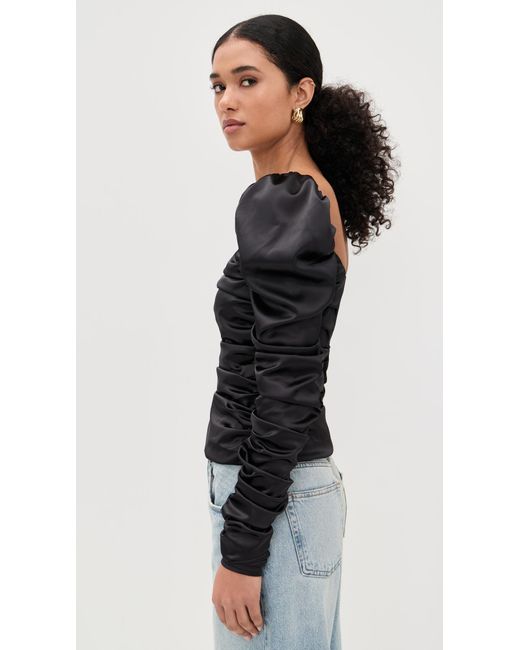 Caroline Constas Black Maxi Long Sleeve Top