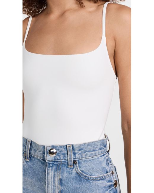 Commando Blue Neoprene Cami Thong Bodysuit