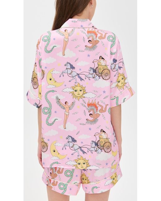 Greek Pyjamas Karen Mabon Greek Mythology Short Pajama Set in Pink | Lyst