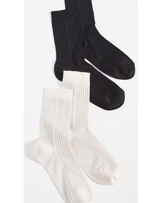 Stems Black Classic Rib Socks 2 Pack
