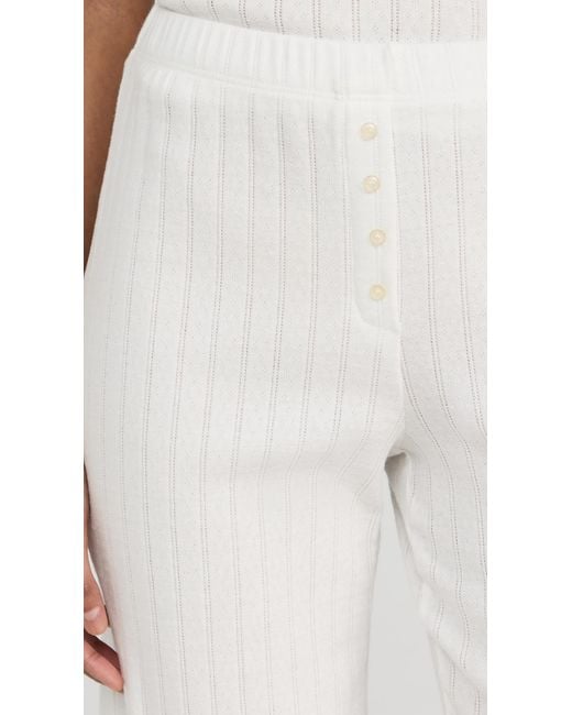Leset White Pointelle Pants