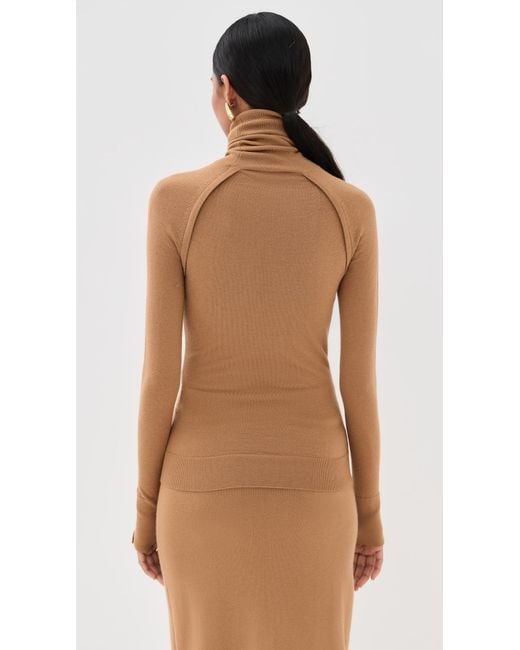 Victoria Beckham Natural High Neck Top