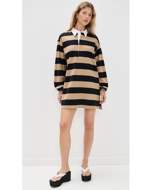 GOOD AMERICAN Black Jersey Polo Mini Dress