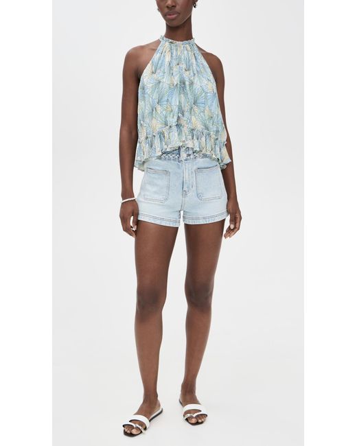 Veronica Beard White Elijah Patch Pocket Shorts With Braids