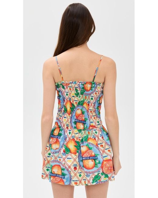 Damson Madder Fleur Shirred Mini Dress | Lyst