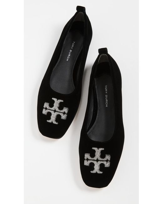 Tory Burch Eleanor Pave Ballet Flats in Black | Lyst