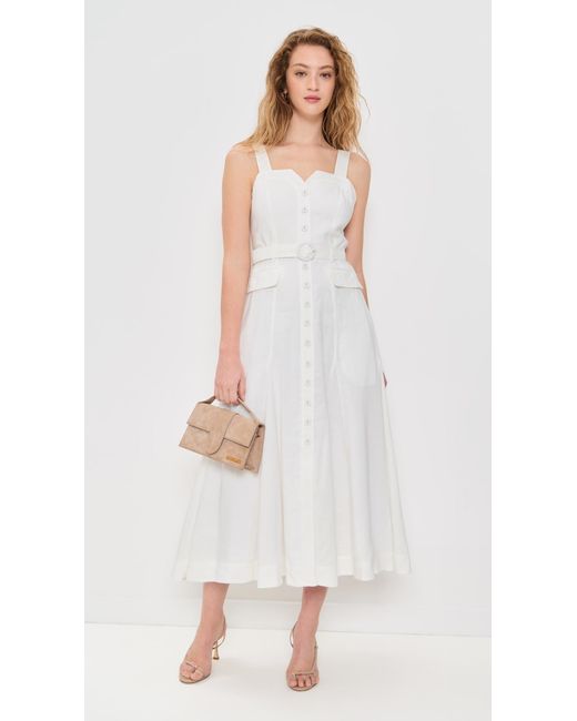 La Ligne White Button Down Dress With Belt