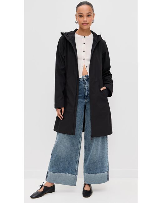 Rains Black Suva Hardshell Long Jacket