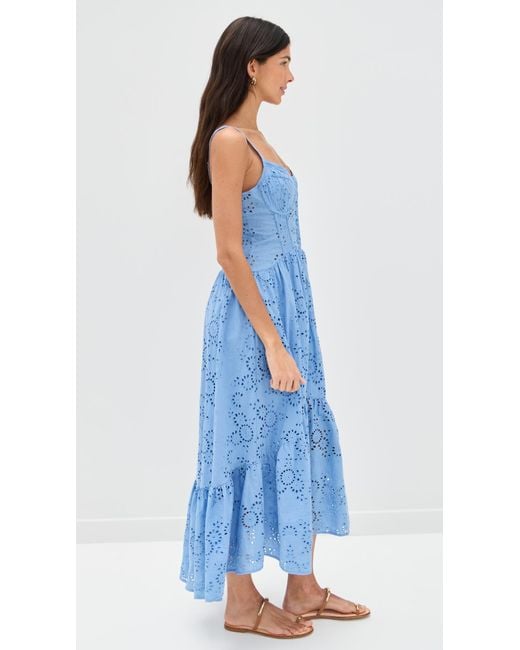 astr blue lace dress ASTR THE LABEL NEVAEH SATIN LACE MIDI DRESS IN NAVY main image 0