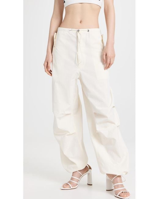 Dion Lee Cotton Toggle Parachute Pants in Ivory (White) | Lyst
