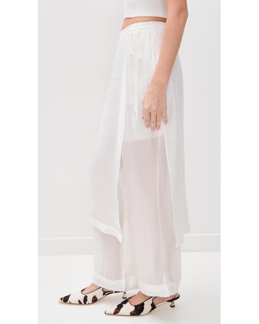 Simonett White Textured Translucent Overlay Trousers