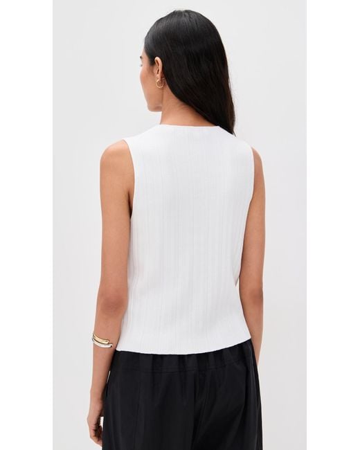 Vince White Button Up Sweater Shell