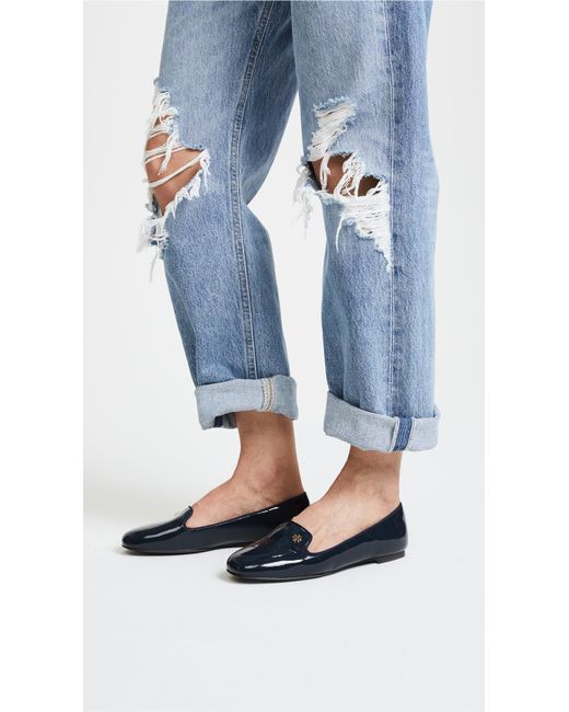 Tory Burch Samantha Smoking Slippers in Blue Lyst
