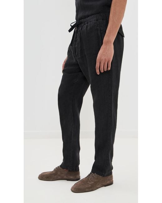 Citizens of Humanity Black Drawstring Linen Deck Pants for men
