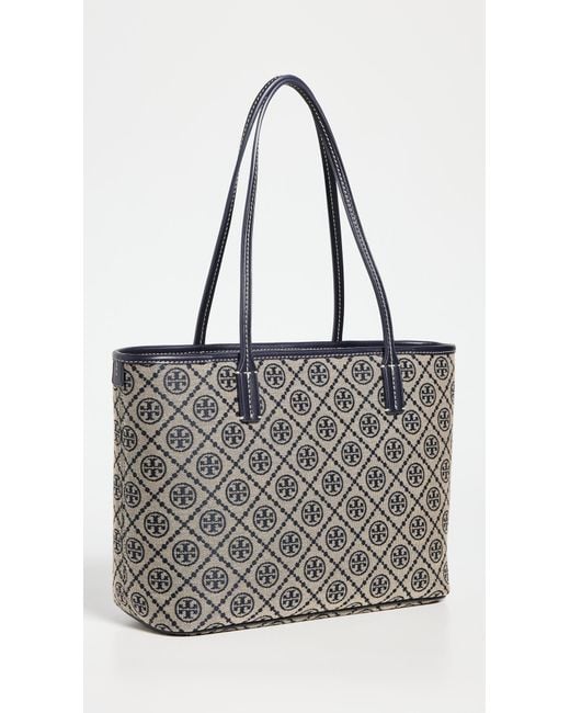 Tory Burch Black T Monogram Small Zip Tote