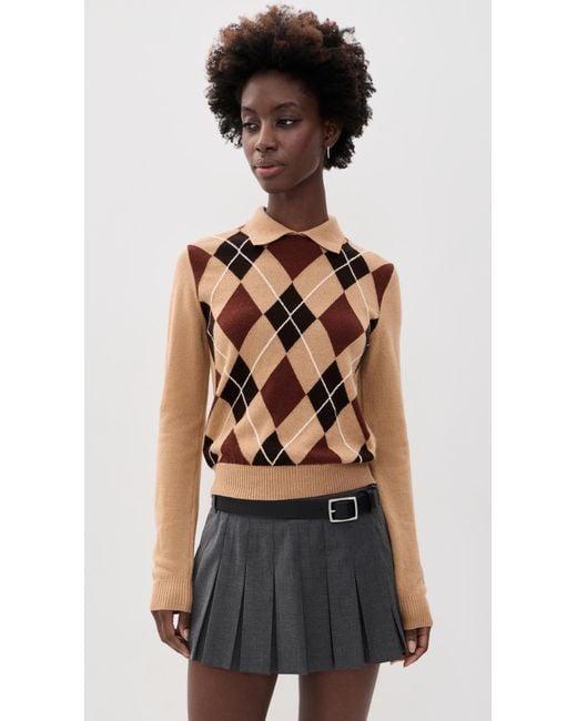 MSGM Black Argyle Sweater