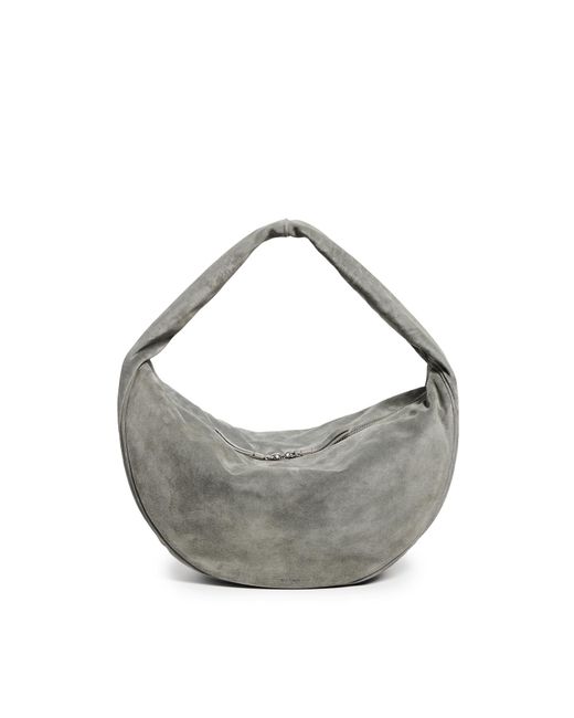 By Far Gray Maxi Cush Suede Leather Hobo Bag