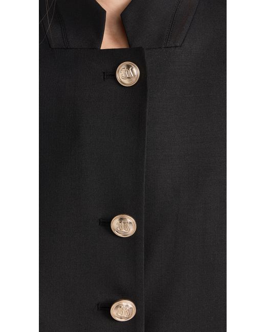 Juun.J Black Wool Blended Standup Collar Cropped Jacket