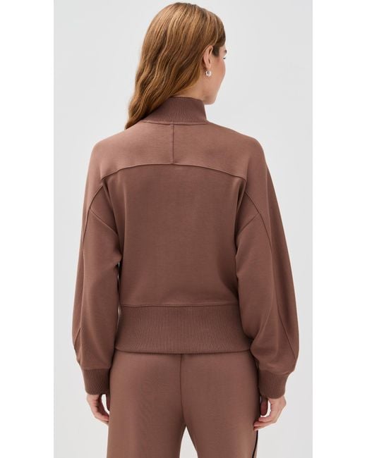 Le Bos Brown Thea Quarter-Zip Pullover
