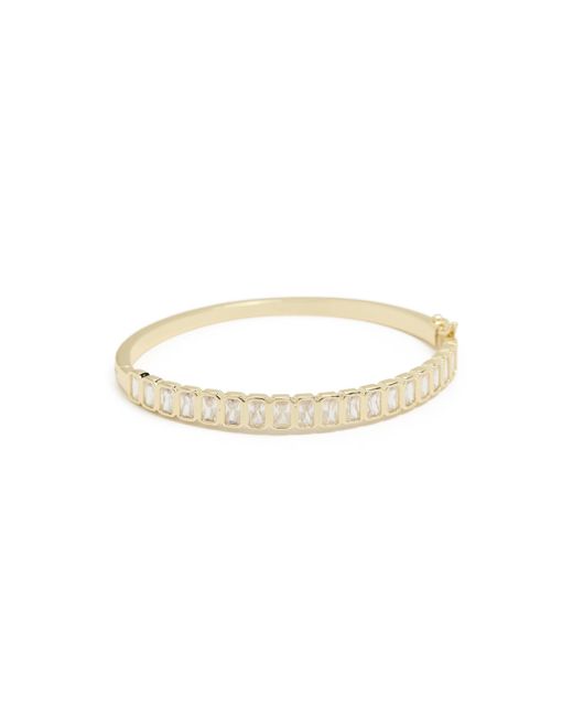 By Adina Eden Metallic Colored Baguette Cubic Zirconia Bezel Tennis Bangle