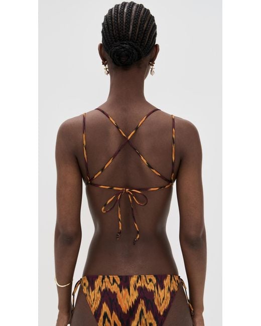 Ulla Johnson Brown Kianna String Tringle Bikini Top
