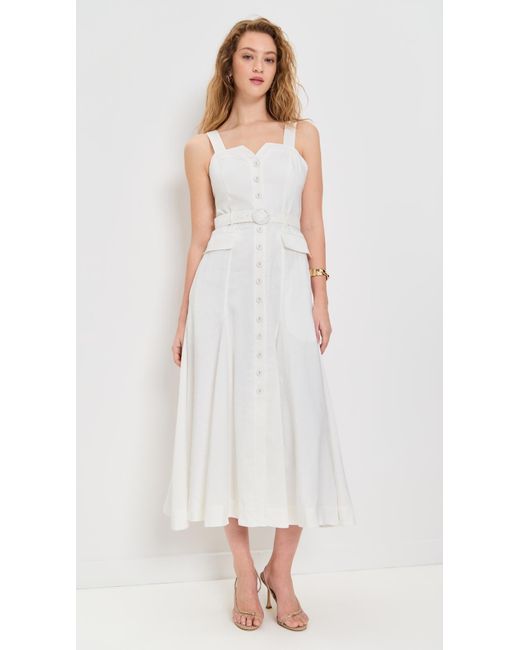 La Ligne White Button Down Dress With Belt