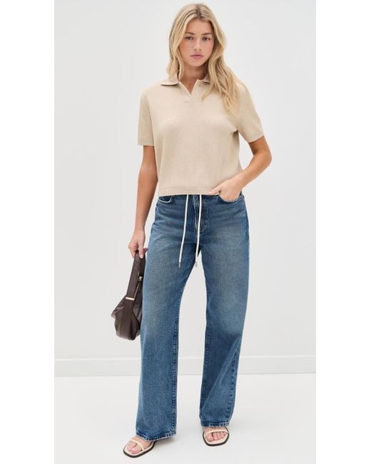 Vince Blue Ribbed Polo