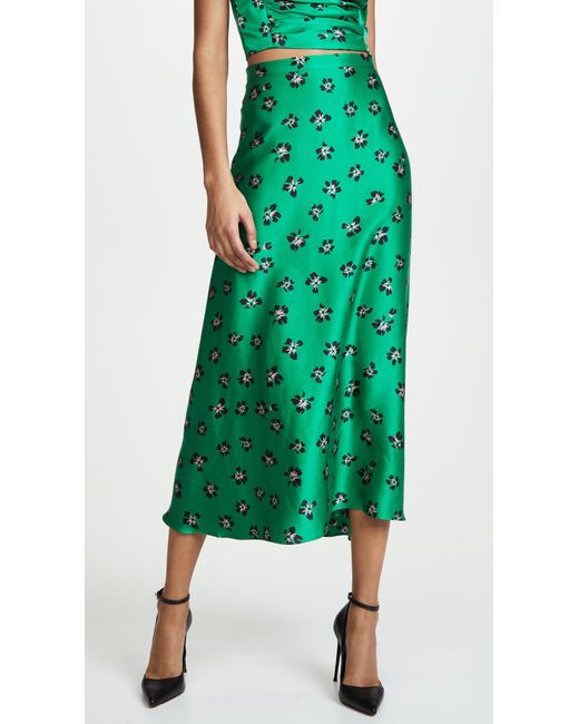 Bec & Bridge Tropicana Printed Silk Skirt in Green | Lyst Australia