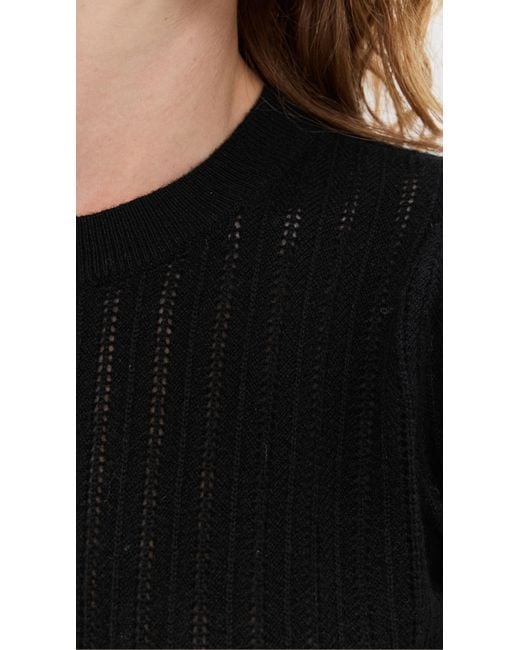 FRAME Black The Ladder Cashmere Pointelle Sweater