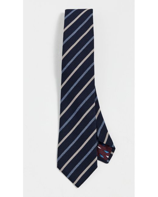 Paul Smith Blue Wool Stripe Tie for men