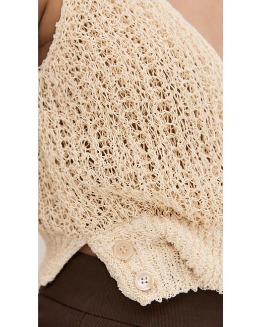 RECTO. Natural Twisted Detail Knit Top