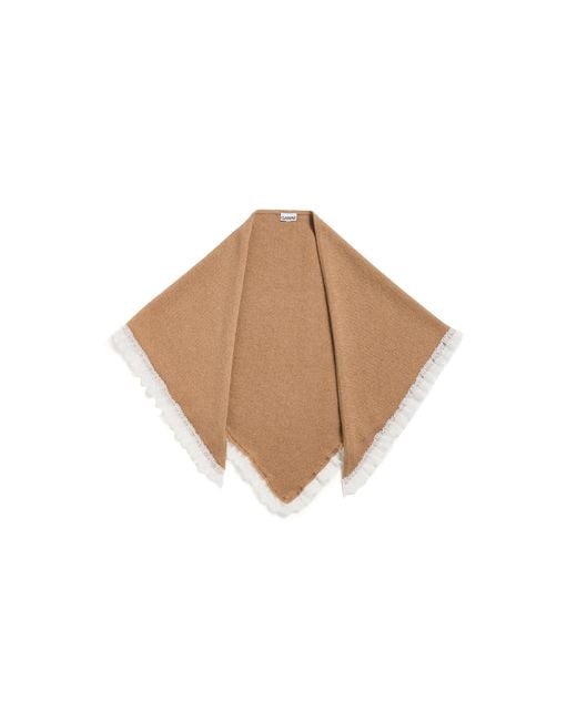 Ganni White Triangular Scarf Tiger's Eye