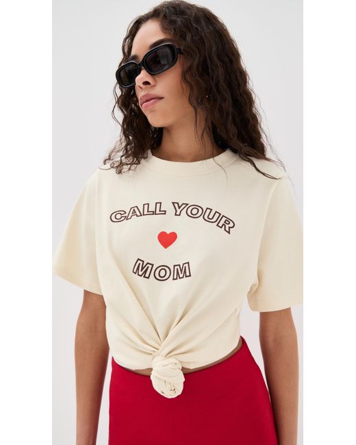 Le Bos White Call Your Mom Tee