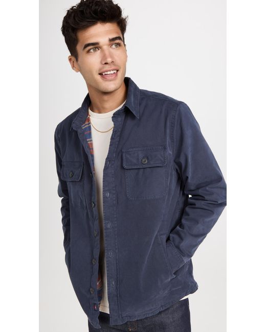 Faherty Stretch Blanket Lined Cpo Jacket in Blue for Men | Lyst UK