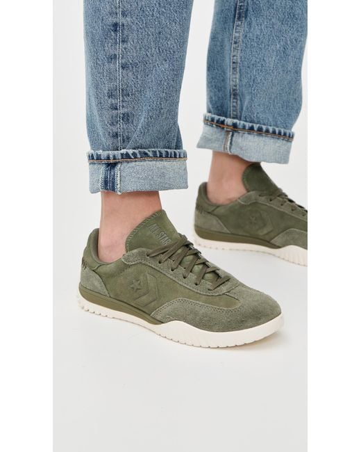 Converse Green Run Star Trainer Colorful Suede Sneakers