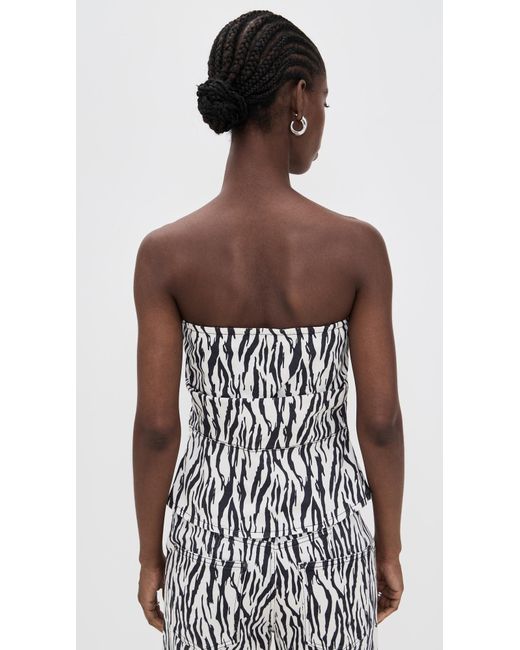 ROTATE BIRGER CHRISTENSEN Black Printed Denim Top